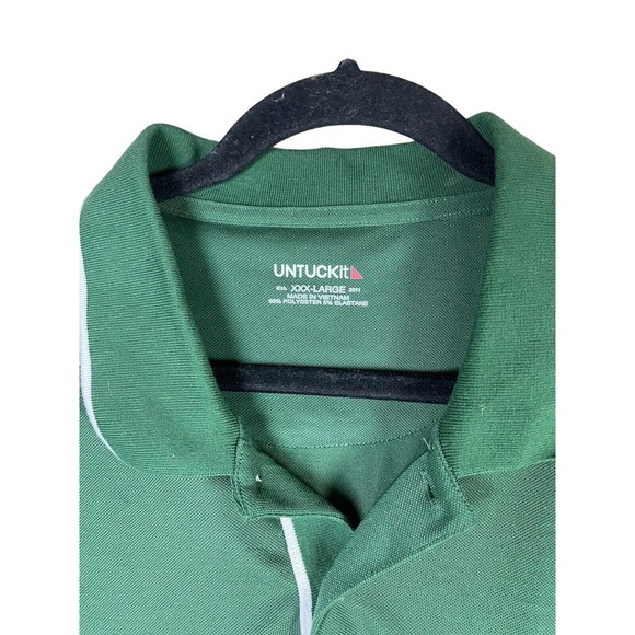 untuckit Mens Caesar Polo Shirt‎ Green Short Sleeve Regular Fit XXXLarge Golf - Picture 3 of 9